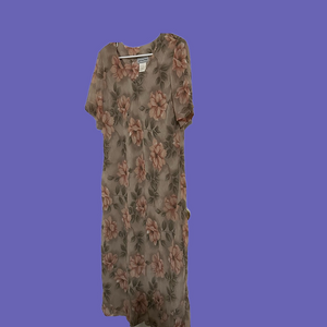 August Max Brown Tan Sheath Midi Dress